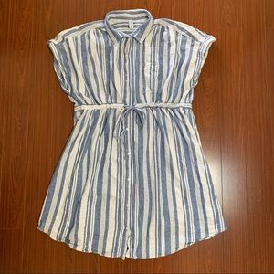 Linen Button-down Maternity Dress